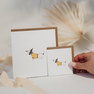 Greeting card - Sausage dog - greeting card to sign - Blank card to personalize - Modern and original stationery