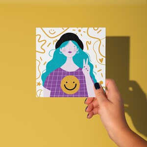 Greeting card for teenagers - Adele - Cool stationery - Colorful stationery for young people - Birthday card for teenagers - Party card