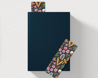 Flavie bookmark - Flower pattern bookmark - Floral reading accessory - Colorful and personalized bookmark rounded corners