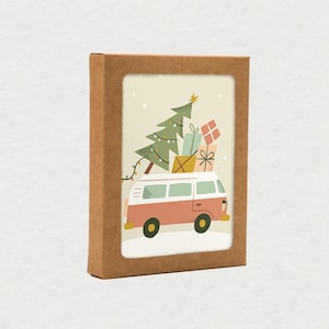 Coffret de 6 cartes de Noël - Papeterie élégante du temps des fêtes - Cartes de souhaits écologiques - Papeterie de Noël élégante
