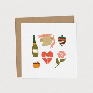 Carte de souhaits - Mignardises - Carte de voeux à personnaliser - Carte de St-Valentin - Enveloppe de couleur assortie