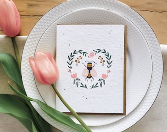Greeting card to plant - Bee - Ecological greeting card to personalize