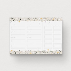 Morning Bloom Magnetic Meal Planner - Customizable Menu - Fridge Grocery List - Wall Planner