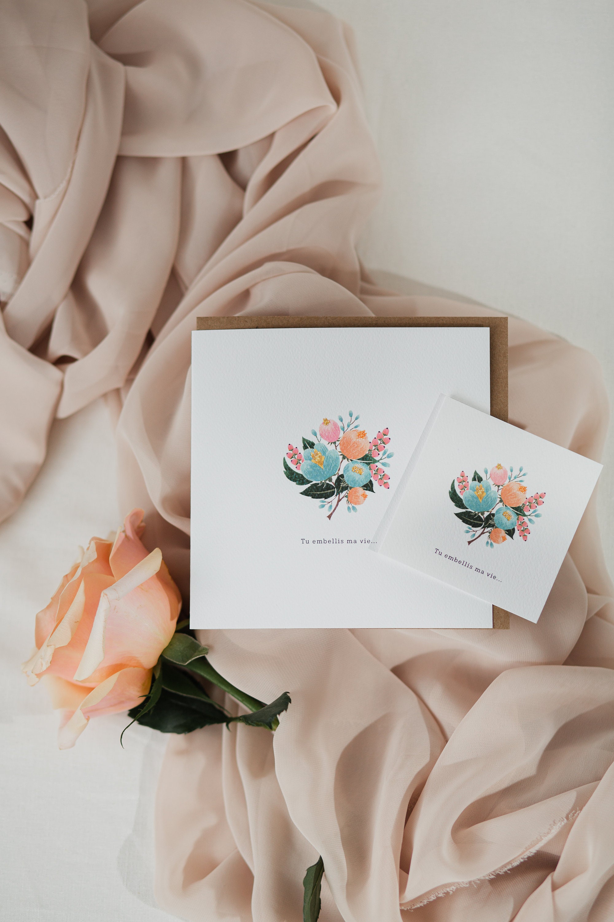 Assorted Greeting Card Set - Square Cards to Personalize With Matching ...