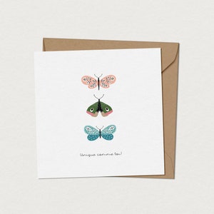 Carte de souhaits - Papillons - Carte de fête des mères - Carte de voeux à personnaliser - Carte de remerciement
