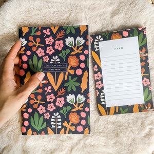 Flavie stationery set, Meal planner, notepad, Flower motif notebooks, Stationery gift set image 2