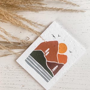 Plantable greeting card - Great outdoors - Seeded and ecological greeting card to personalize - Original birthday card for men