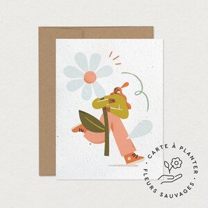 Carte de souhaits écologique - Daisy - Carte ensemencée pour la fête des mères - Cadeau de fête zéro déchet