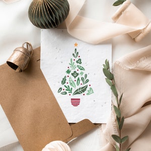 Greeting card to plant - Natural fir tree - Seeded and ecological greeting card to personalize - Christmas card to personalize
