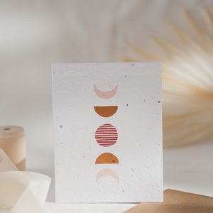 Plantable greeting card - Moons - Personalized flower-sown greeting card - Sustainable and ecological stationery