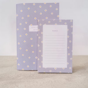 Bloc-notes imprimé de Marguerites - Papeterie de bureau colorée - Carton recyclé - Liste de tâche vierge à personnaliser
