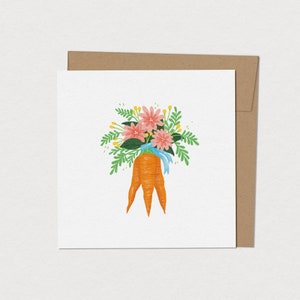Greeting card - Carrots in bloom - Greeting card to personalize with blank interior - Spring greeting card - Gift idea to offer