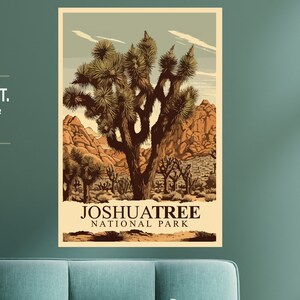 Joshua Tree National Park Poster | Vintage Style Wall Art Print | Desert Landscape Décor | Gift for Nature Lovers & Travelers
