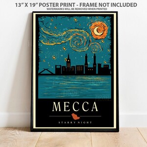Mecca Saudi Arabia Poster | Beautiful Islamic Wall Art | Arabic Decor Print | Home & Office Decor | Gift for Muslims