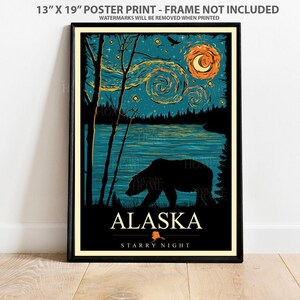 Alaska Bear Poster | Beautiful Wall Art, Wildlife Decor & Nature Print for Home or Office, Perfect Gift for Animal Lovers
