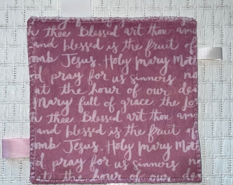 Hail Mary Minky Crinkle Toy: Catholic Baby Sensory Gift