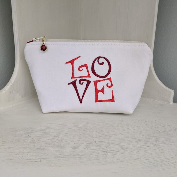 Zipper Bag - Retro LOVE Design - Great Valentine Gift - Ready to Ship