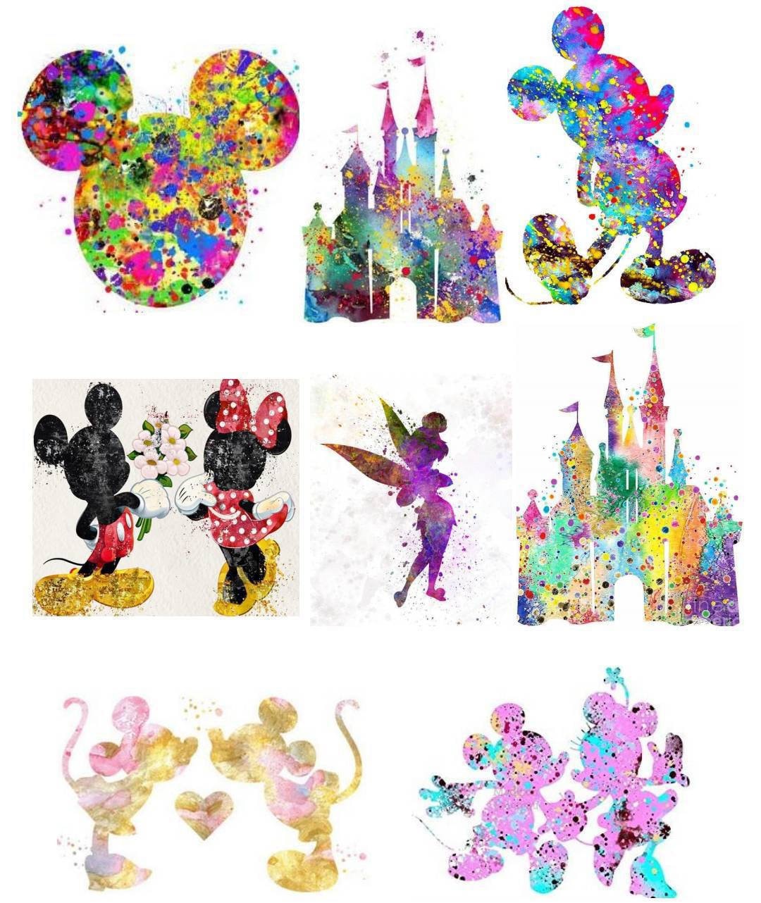 Download Disney watercolor waterslides | Etsy