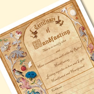 Printable HANDFASTING CERTIFICATE 05 Gift for weddings, parchment texture, Magic rites inspired, medieval aesthetic, printable DOWNLOAD