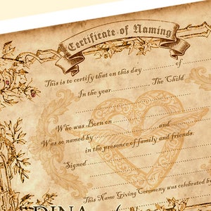 Certificado de nombre imprimible. Impresión de regalo para recién nacido. Impresión de nacimiento de bebé. Decoración de pared. Vintage. Descarga. Regalo de baby shower. Guardería