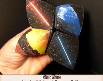DIY Star Wars Movie inspired Origami cootie catcher, easy craft for party,  printable digital download, activities for chatter box, fun idea