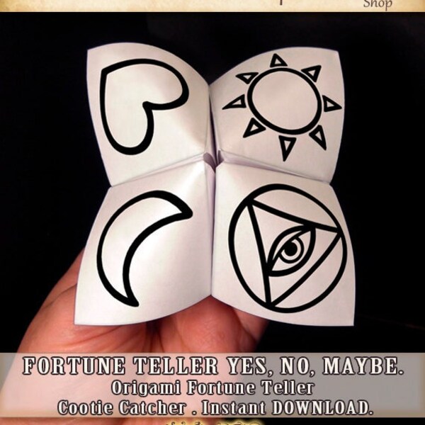 Yes, no or maybe" Fortune Teller Printable | Cootie Catcher Party Game | table decor | Instant Download"