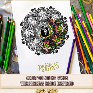 Princess Bride Mandala Coloring Pages: Wedding Activity (PDF)
