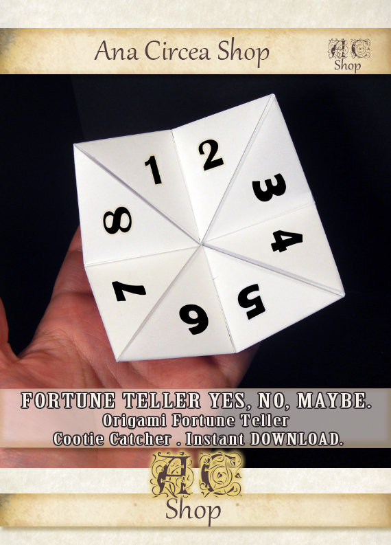 Printable Origami Fortune Teller,"yes, No or Maybe" , Funny Cootie ...