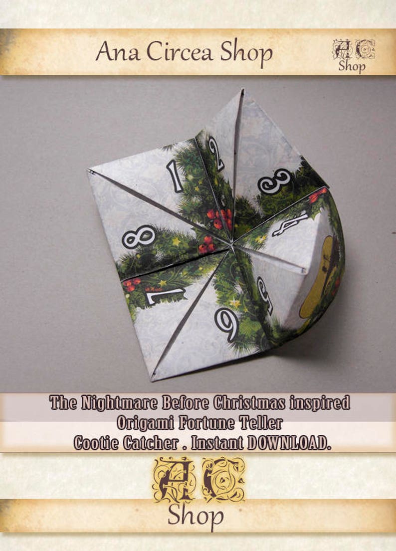 The Nightmare Before Christmas Origami Fortune Teller . cootie Etsy
