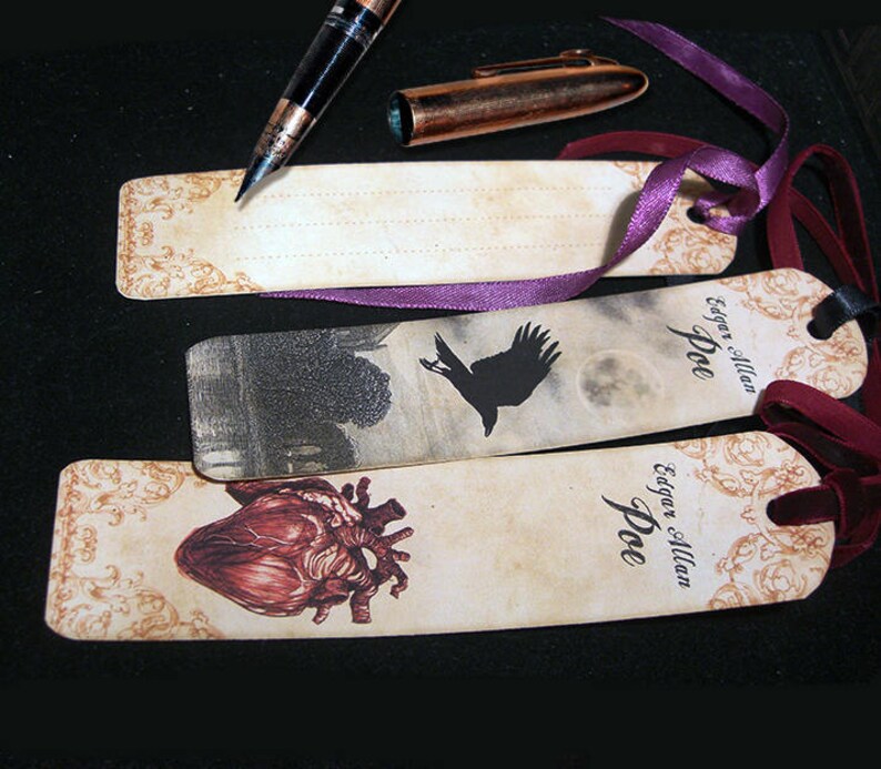 E.A. Poe Printable Bookmarks, Two Sides, Perfect Gift for Book Lovers ...