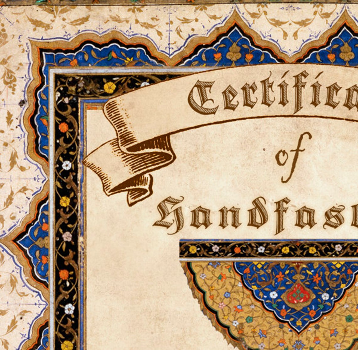 Printable HANDFASTING CERTIFICATE 04. Wedding. Marriage. Parchment ...