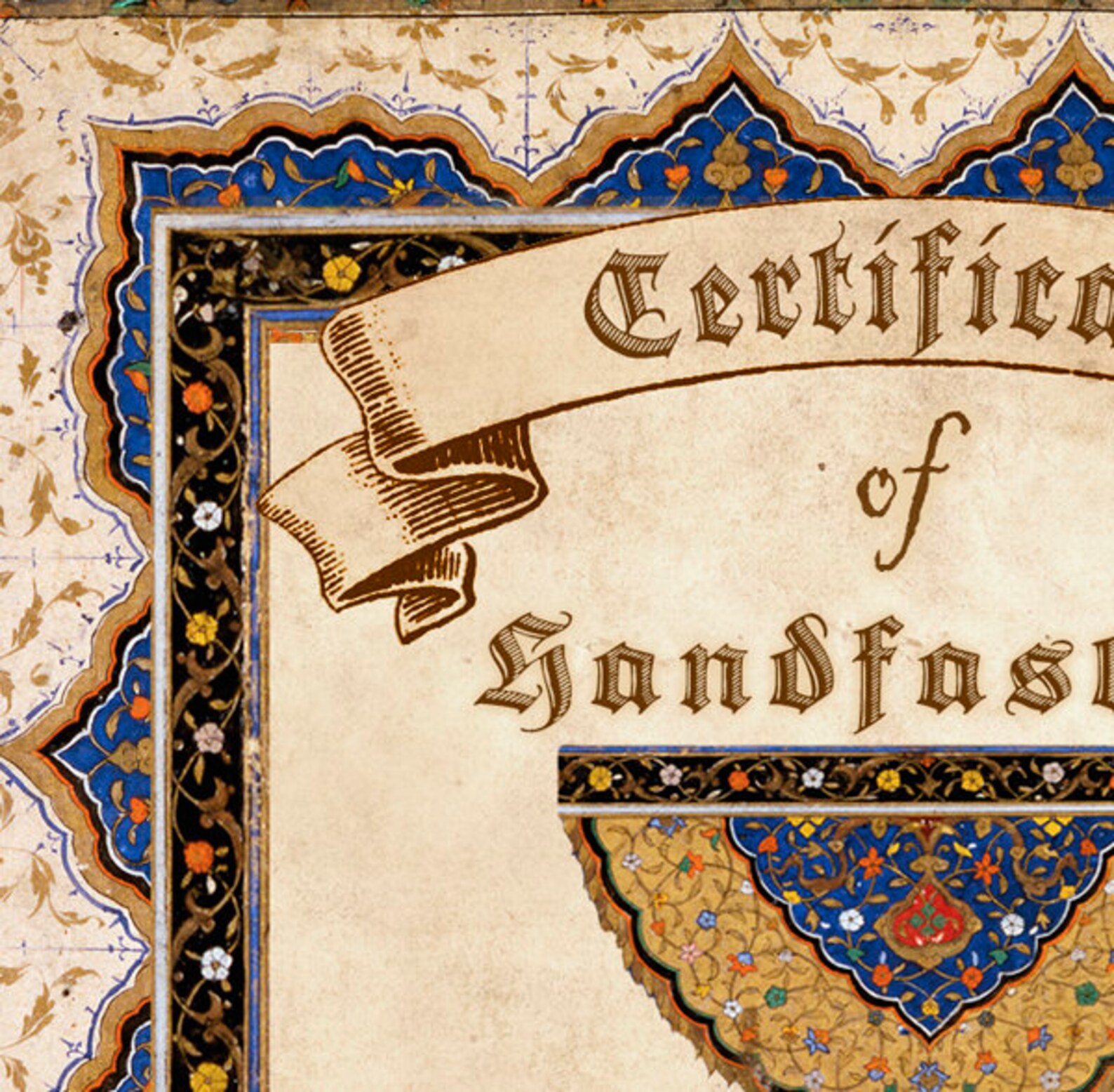 Printable HANDFASTING CERTIFICATE 04. Wedding. Marriage. Parchment ...