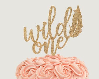 Wild One Cake Topper for First Birthday Party - Smash Cake - Glitter Cupcake and Cake Topper - 1st Birthday, Trendy Topper, Wild and One