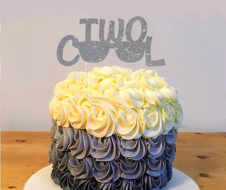 Two Cool Cake Topper for Second Birthday Party Sunglasses Etsy