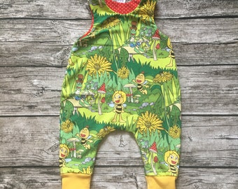 Lined baby romper "Maya the Bee in the field" size. 50-80