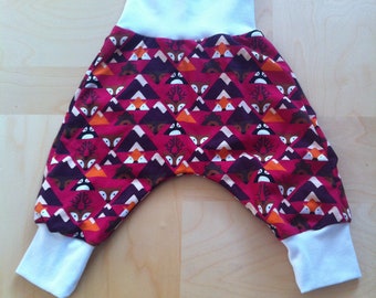 Baby pump pants made of jersey “Retro Animals 2” size. 62-104