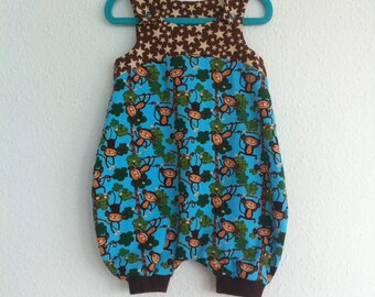 Summer jumpsuit / dungarees "monkey blue" size. 62-104