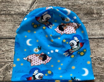 Reversible beanie hat “The Little Mole Pauli - In Space” from KU 44 cm