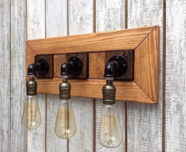 Badezimmer Licht rustikale Badezimmer Eitelkeit Leuchten | Etsy