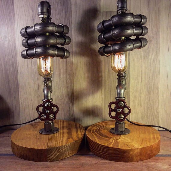 Unique Table Lamp Steampunk Lamp Industrial Pipe Lamp Desk