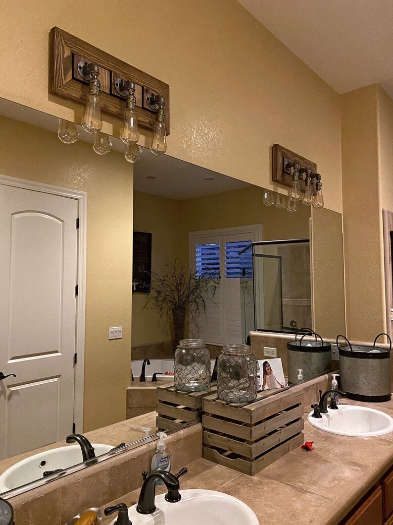 Bathroom light Rustic Bathroom Lighting Fixtures Bathroom Etsy