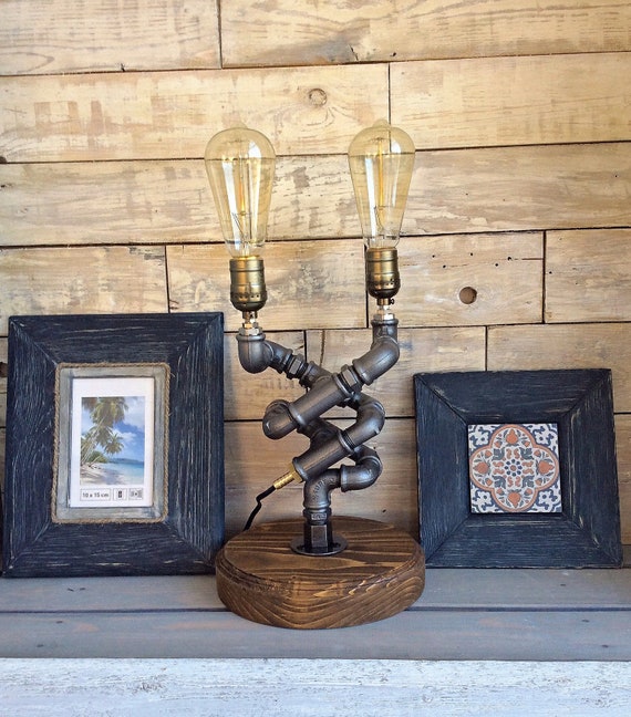 Steampunk Table Lamp Unique Table Lamp Industrial Lamp Etsy