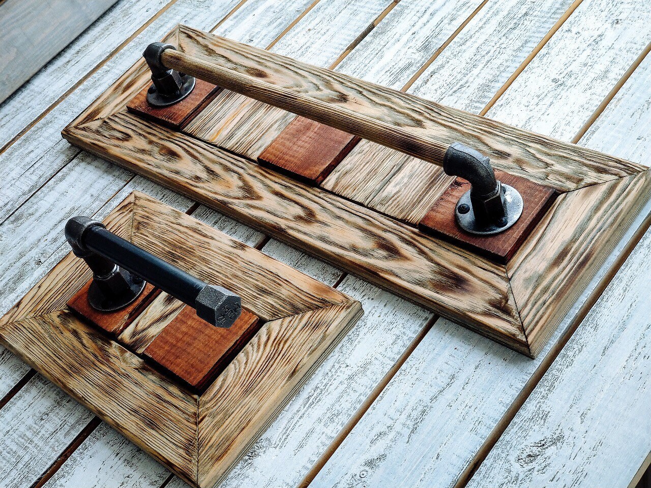 Bathroom set Towel Rack Toilet Paper Holder Rustic Wood Etsy