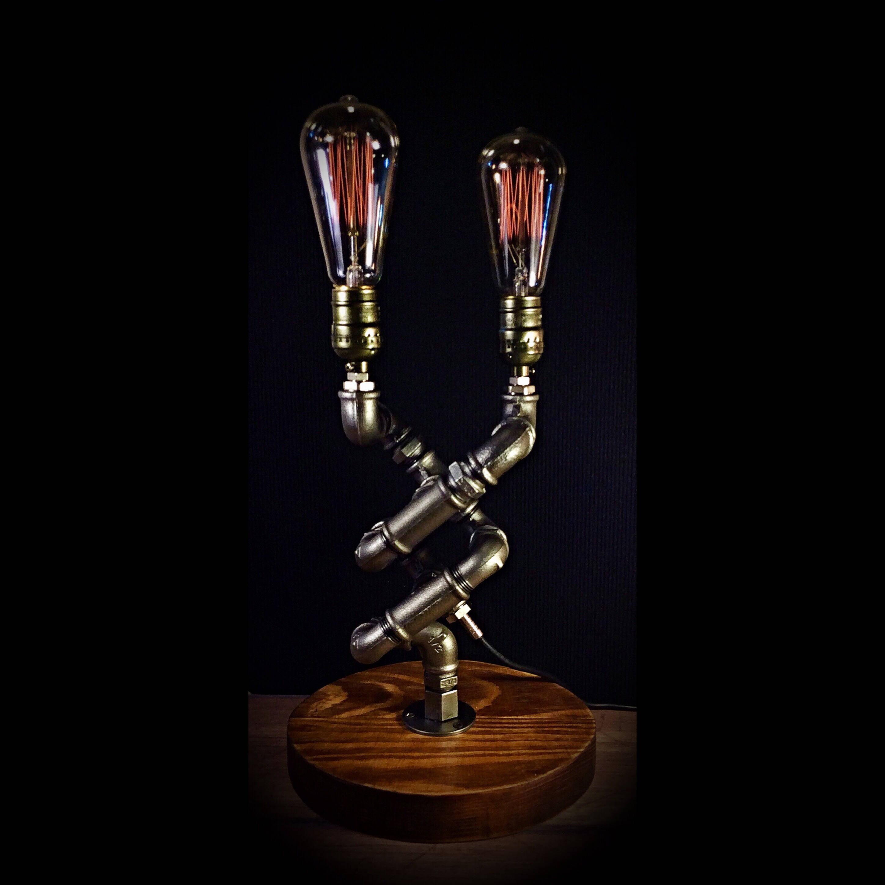 Steampunk table lamp Unique Table lamp Industrial lamp Etsy