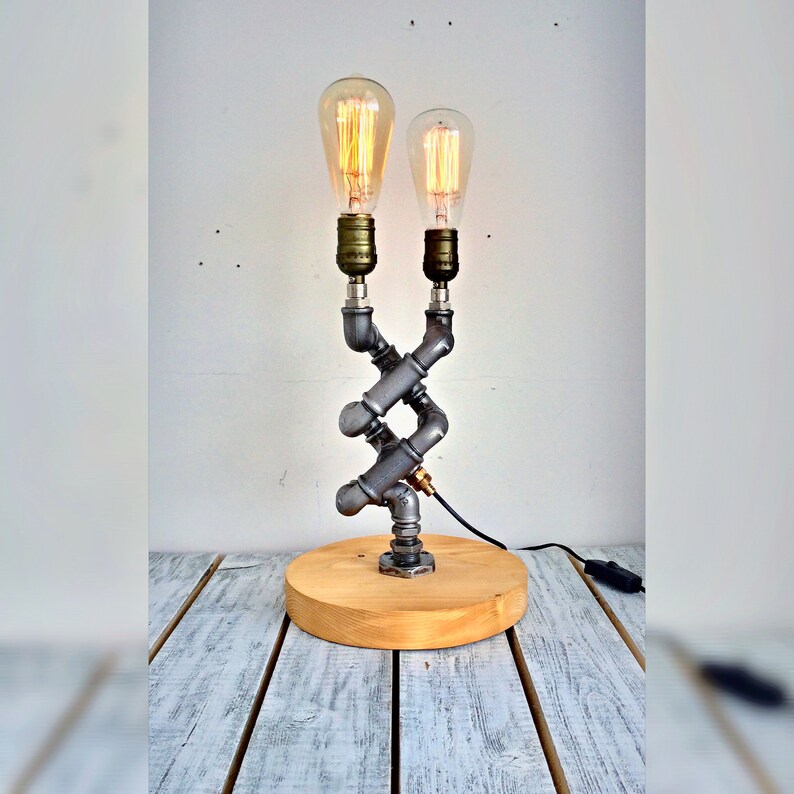 Steampunk table lamp Unique Table lamp Industrial lamp Etsy