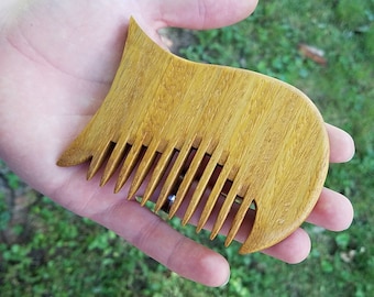 Exotic African Iroko whale/Fish Comb Wabi-Sabi
