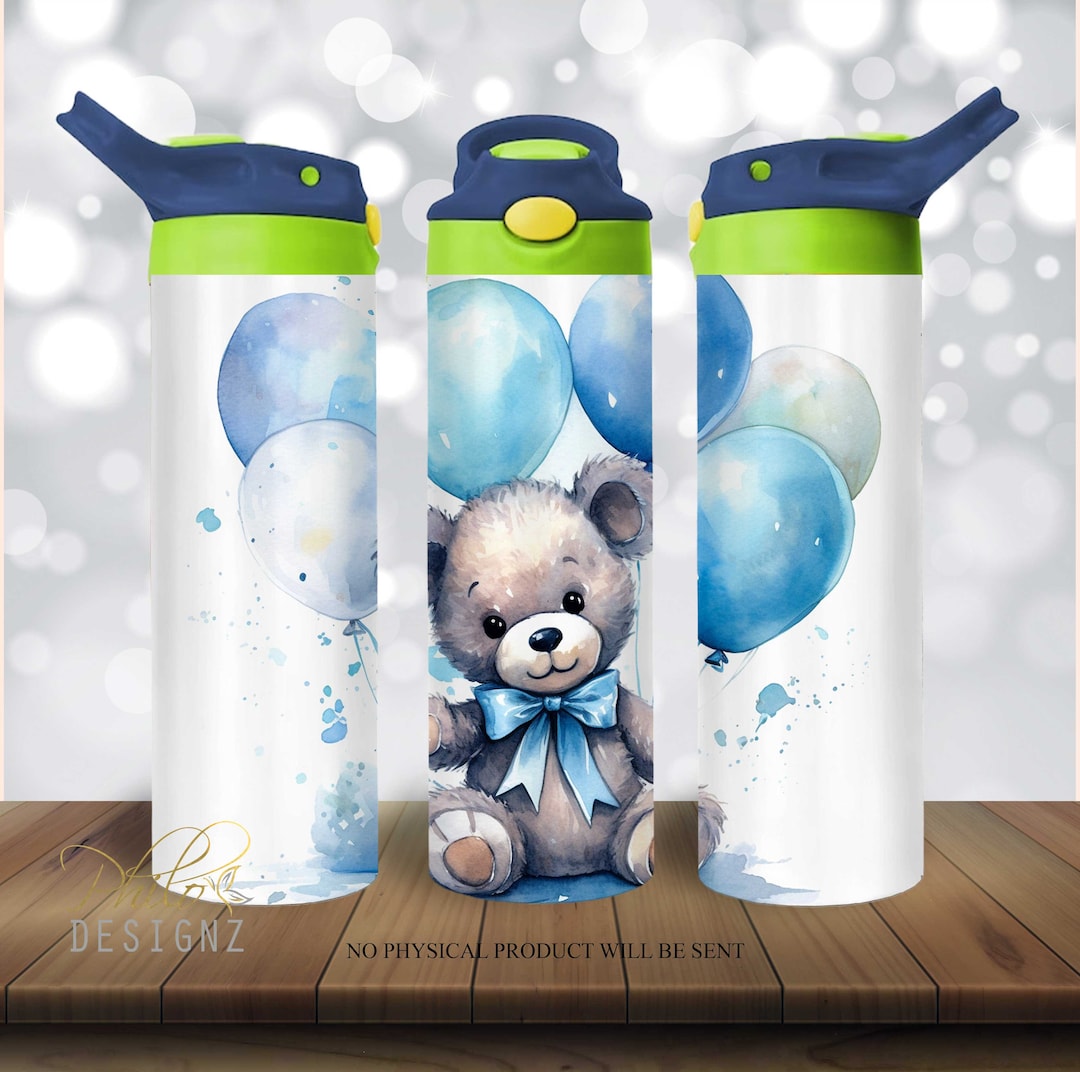 Teddy Bear Balloons Tumbler 20 Oz Skinny Tumbler Sublimation Design ...