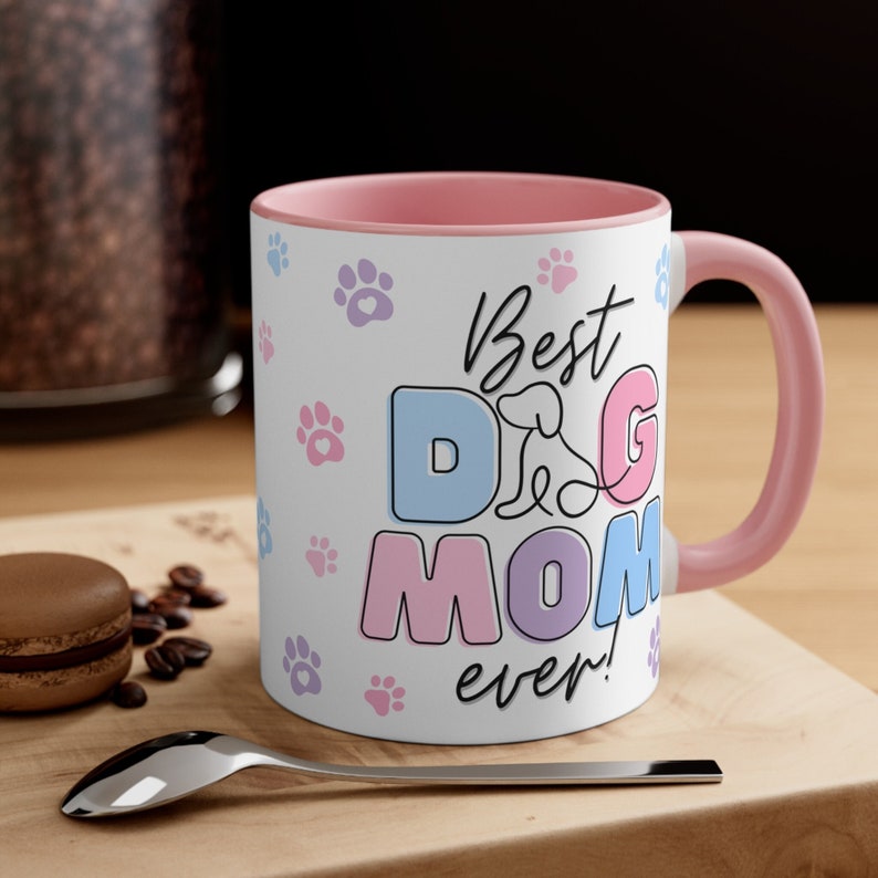 Best Dog Mom Ever Mug Wrap PNG 3D Dog Mom Puffy Mug PNG, Gift for Mom Mug PNG 11oz15oz Mug Sublimation Wrap Digital Download Dog Mom Gift image 1