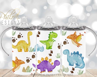 Cute Dinosaur 12 oz Sippy cup PNG sublimation design download, Dinosaur sippy cup designs, Baby Dinosaurs PNG, Dino sippy cup sublimation
