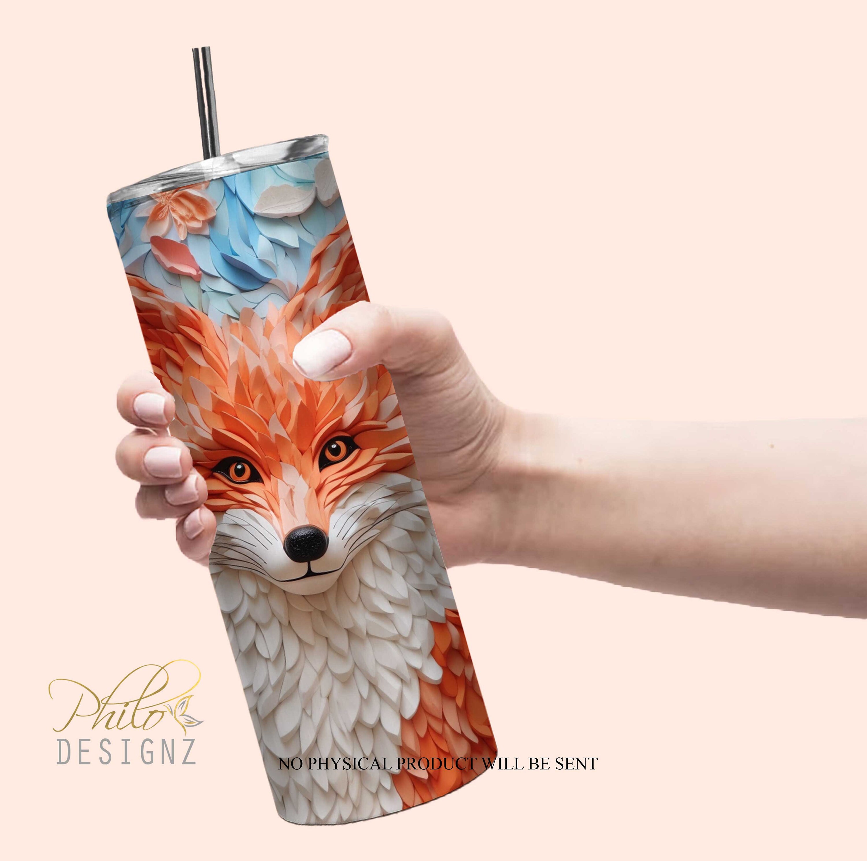 3D Fox Woodland Tumbler 20 Oz Skinny Tumbler Sublimation Design, Fox ...